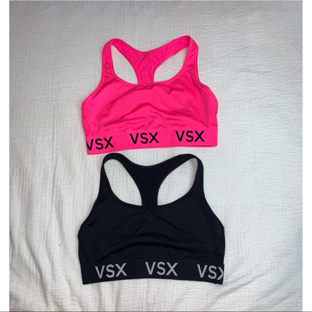Victoria Secret black pink sports bra